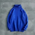 thumbnail image 1 of WAENQINLA Men's Turtleneck Long Sleeve Sweaters Fall Trendy Loose Fit Casual Knitted Tops Oversized Chunky Knit Pullover Sweaters Blue XXL, 1 of 3