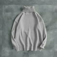 thumbnail image 1 of WAENQINLA Men's Turtleneck Long Sleeve Sweaters Fall Trendy Loose Fit Casual Knitted Tops Oversized Chunky Knit Pullover Sweaters Gray XXL, 1 of 3