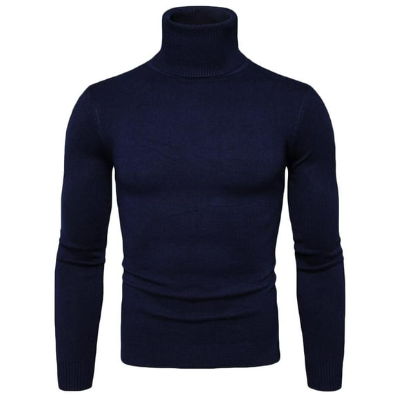WAENQINLA Men's Turtleneck Sweater Slim Fit Soft Knitted Basic Pullover Sweater