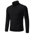 thumbnail image 1 of WAENQINLA Men's Winter Sweaters Half Zip Mock Neck Pullover Tops Long Sleeve Cable Knit Sweater with Ribbed Hem Black XXXL, 1 of 8