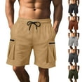 thumbnail image 1 of WAENQINLA Men's Work Shorts Drawstring Elastic Waisted Casual Cargo Shorts Summer Travel Hiking Loose Fit Athletic Shorts with Side Pockets Gray Shorts,Size S-3XL, 1 of 8