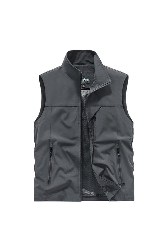 Men's Work Vest Lightweight Waterproof Sleeveless Softshell Golf Vest Summer Travel Hiking Cargo Jackets Quick Dry Outdoor Multi Pockets Fishing Vest