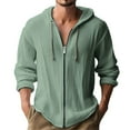 thumbnail image 1 of WAENQINLA Men's Zip Up Hoodie Sweatshirts Solid Color Athletic Hoodies Long Sleeve Casual Hooded Sweatshirt Lightweight Hiking Travel Hooded Jackets, 1 of 5