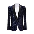 thumbnail image 1 of WAENQINLA Mens Casual Blazer Shiny Sequins Evening Party Suit Jackets Shawl Lapel One Button Sports Coat Blazers, 1 of 7