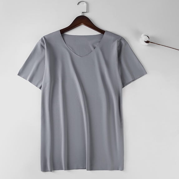 WAENQINLA Mens Ice-Silk T-Shirts Summer 2025 Lightweight V Neck Athletic Tee Comfort Workout Short Sleeve Pullover for Running