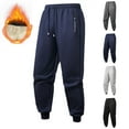 thumbnail image 1 of WAENQINLA Mens Joggers with Zipper Pockets Winter Fleece Lined Sweatpants Drawstring Elastic Waist Jogger Pants Athletic Jogging Insulated Work Pants Dark Blue XXXL, 1 of 5