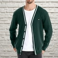 thumbnail image 1 of WAENQINLA Mens Ribbed Knit Cardigan Sweaters V Neck Casual Button Down Sweaters Long Sleeve Fall Outwear Jackets Green M, 1 of 5
