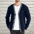 thumbnail image 1 of WAENQINLA Mens Ribbed Knit Cardigan Sweaters V Neck Casual Button Down Sweaters Long Sleeve Fall Outwear Jackets Navy M, 1 of 9