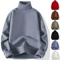 thumbnail image 1 of WAENQINLA Mens Sweaters with Ribbed Edge Winter Long Sleeve Chunky Knit Pullovers Turtleneck Warm Outdoor Knitted Tops Red XL, 1 of 4