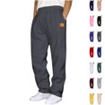 thumbnail image 1 of WAENQINLA Mens Sweatpants Winter Warm Fleece Lined Open Bottom Joggers Elastic Waist Outdoor Sports Athletic Work Pants with Pockets Dark Gray M, 1 of 4