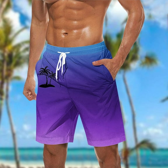 WAENQINLA Mens Swim Trunks 7 Inch Stretch Elastic Waist Swim Shorts Bathing Suit with Pockets Big and Tall Beach Shorts for Men