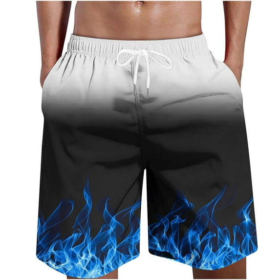 WAENQINLA Mens Swim Trunks Big and Tall Elastic Waist Beach Shorts Quick Dry Drawstring Board Shorts Funny Graphic Comfortable Swimwear