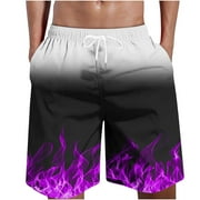 WAENQINLA Mens Swim Trunks Big and Tall Elastic Wiast Beach Shorts Quick Dry Drawstring Board Shorts Funny Graphic Comfortable Swimwear Deals Of the Day