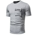 thumbnail image 1 of WAENQINLA Mens T Shirt Casual Short Sleeve Shirts Stylish Crew Neck Basic Tees with Front Pocket Zipper Athletic T Shirts, 1 of 4
