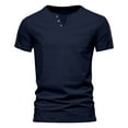 thumbnail image 1 of WAENQINLA Mens T-Shirts Big and Tall V Neck Short Sleeve Casual T Shirt with Chest Pocket Lightweight Button Henley Shirts, 1 of 3