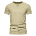 thumbnail image 1 of WAENQINLA Mens T-Shirts Big and Tall V Neck Short Sleeve Casual T Shirt with Chest Pocket Lightweight Button Henley Shirts, 1 of 3