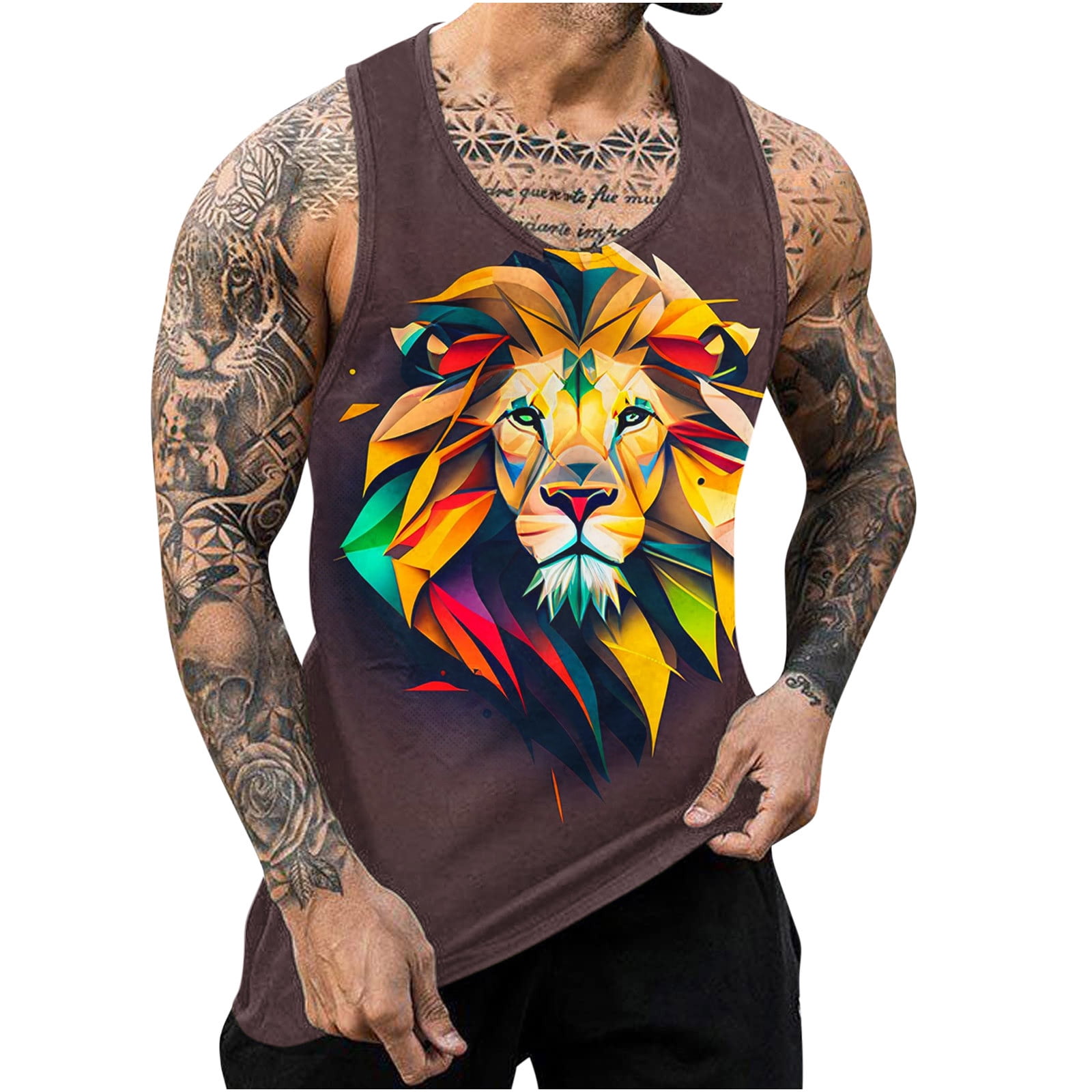 WAENQINLA Mens Tank Tops Big and Tall Gym Sleeveless Tshirts Casual