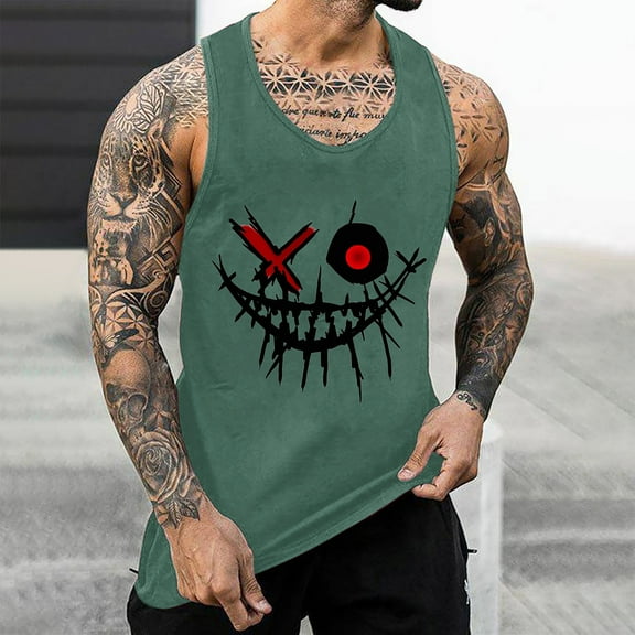 WAENQINLA Mens Tank Tops Gym Muscle Sleeveless Muscle Shirts Funny Graphic Tee Quick Dry Athletic Stretch Patriotic Tank Top