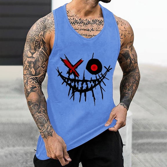 WAENQINLA Mens Tank Tops Gym Muscle Sleeveless Muscle Shirts Funny Graphic Tee Quick Dry Athletic Stretch Patriotic Tank Top