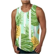 WAENQINLA Mens Tank Tops Summer Bodybuilding Sleeveless Shirts Loose Hawaiian Tropical Graphic Tees Running Stringer Tank Top Undershirts Mens Tank Tops Under $10