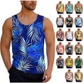 thumbnail image 1 of WAENQINLA Mens Undershirts Tank Top Crew Neck Sleeveless Shirts Funny Print Hawaii Shirts Tank Undershirts Summer Workout Muscle T-Shirt Yellow S, 1 of 6