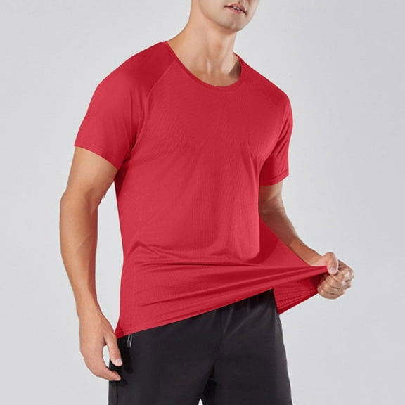 WAENQINLA Mens Workout Shirts, Mens Running Top Athletic Tee Moisture Wicking Crewneck Gym T-Shirts Short Sleeve Undershirts