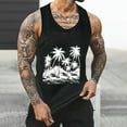 thumbnail image 1 of WAENQINLA Palm Tree Tank Tops for Men Big and Tall Cool Sleeveless Summer Tops Workout Muscle Gym Fitness Crew Neck T-Shirt, 1 of 5