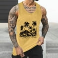thumbnail image 1 of WAENQINLA Palm Tree Tank Tops for Men Big and Tall Cool Sleeveless Summer Tops Workout Muscle Gym Fitness Crew Neck T-Shirt, 1 of 5