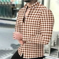 thumbnail image 1 of WAENQINLA Plaid Shirt Men Button Up Regular Fit Tops Long Sleeve Dressy Casual Golf Tees Winter Work Jackets Khaki XL, 1 of 8