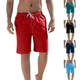 thumbnail image 1 of WAENQINLA Straight Leg Cargo Shorts for Men Drawstring Elastic Waisted Casual Work Shorts Solid Color Summer Shorts for Daily Wear Black Shorts,Size M-3XL, 1 of 7