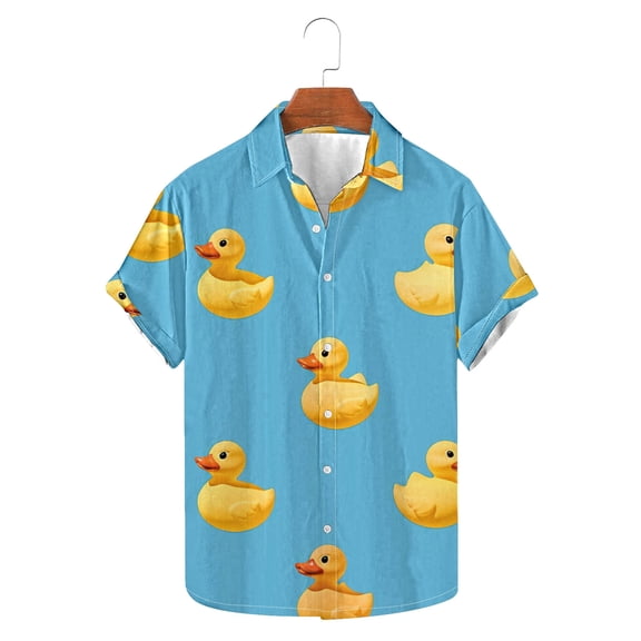 WAENQINLA Summer Hawaiian Shirt For Men Casual Funny Print Button Down Shirts Short Sleeve Aloha Beach Shirt Party Shirt