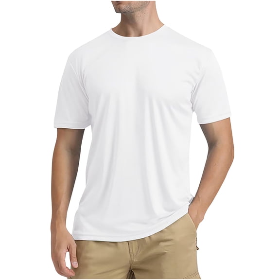 WAENQINLA Sun Protection Shirts for Men UPF 50+ SPF UV Rash Guard Swim Shirt Lightweight Crewneck Short Sleeve Tees Tops