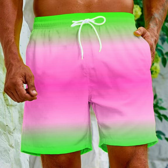 WAENQINLA Swimming Trunks for Men Summer Elastic Waist Beach Shorts Quick Dry Drawstring Board Shorts Funny Graphic Holiday Beachwear