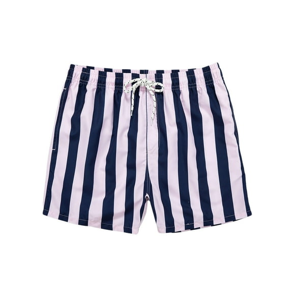 WAENQINLA Swimming Trunks for Men Striped Swim Shorts Bathing Suit Swimsuit Elastic Waist Quick Dry Beach Boardshorts Swimwear