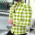 thumbnail image 1 of WAENQINLA T Shirt Mens Button Up Regular Fit Tops Plaid Graphic Golf Tees Winter Casual Business Work Jackets Army Green L, 1 of 7