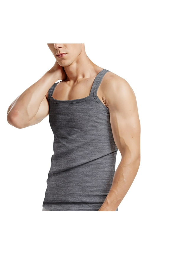 Tank Tops Men Slim Fit G-Unit Style Square Cut Vest Lightweight Stretch Sleeveless Shirts Muscle Undershirt