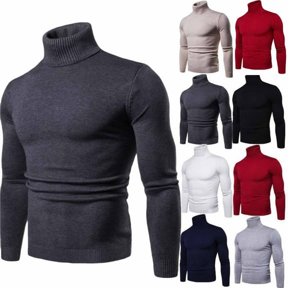 WAENQINLA Turtleneck Sweaters for Men Slim Fit Soft Knitted Pullover Sweater Winter Casual Insulated Undershirt Basic Tops