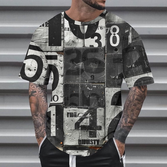 WAENQINLA Usa American Flag Shirt for Men Stars and Stripes Print Patriotic T-Shirt Daily Short Sleeve Crewneck Tees Tops