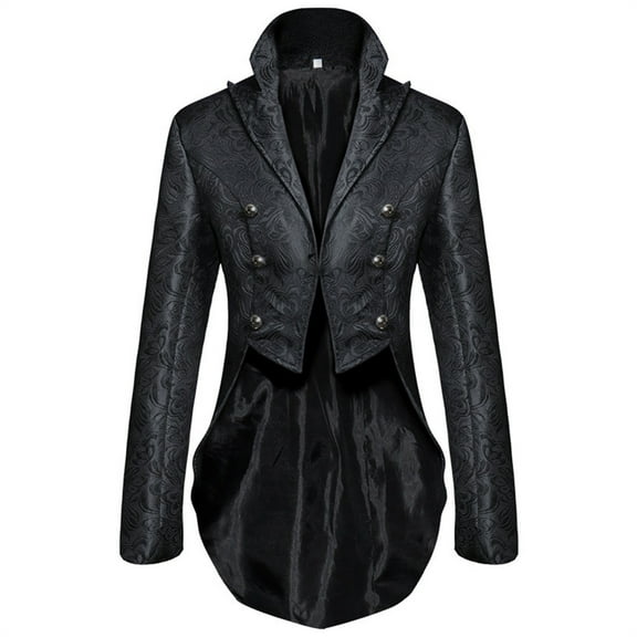 WAENQINLA Vintage Blazer Men Steampunk Tailcoat Jacket Slim Fit Swallowtail Jackets Dinner Tuxedo Double Breasted Wedding Formal Suit Coats