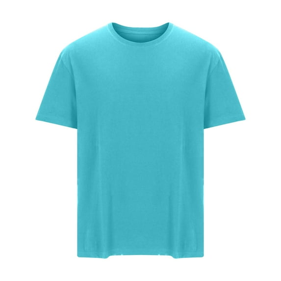 WAENQINLA Workout Shirts for Men 2025 Summer Short Sleeve T-Shirt Big and Tall Solid Color Basic Tees Casual Crew Neck T Shirt