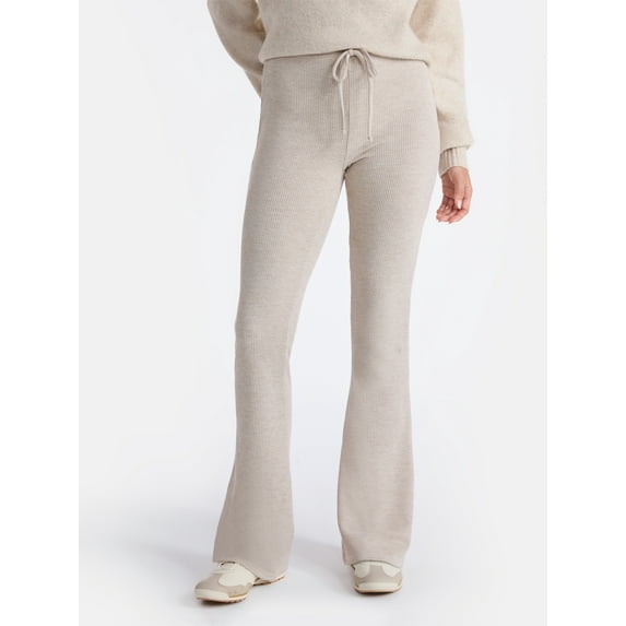 No Boundaries Brushed Back Waffle Knit Mini Bootcut Leggings, 32'' Inseam, Women’s