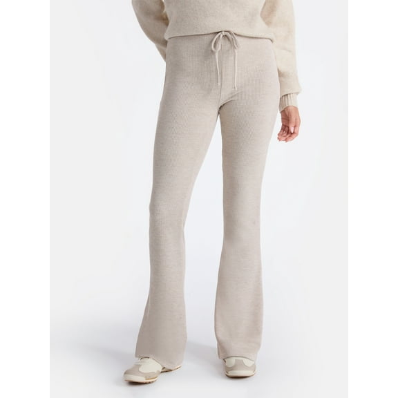 No Boundaries Brushed Back Waffle Knit Mini Bootcut Leggings, 32'' Inseam, Women’s