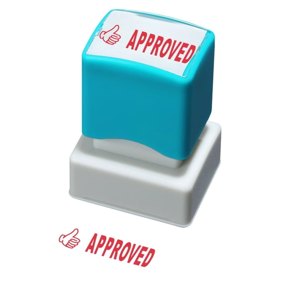 WAFJAMF Approved Stamp–Pre-Inked Rubber Stamp Red Ink Office Stamp Message Stamp-Medium