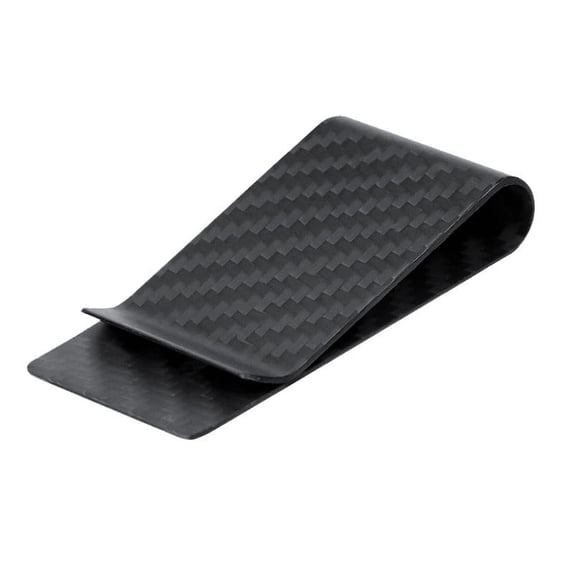 WAFJAMF Unisex Carbon Fiber Money Clip and Credit Card Holder, Matte Black, 39mm