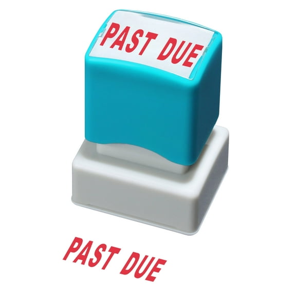 WAFJAMF Past Due Stamps–Self-Inking Rubber Office Stamp Red Ink Message Stamp-Medium