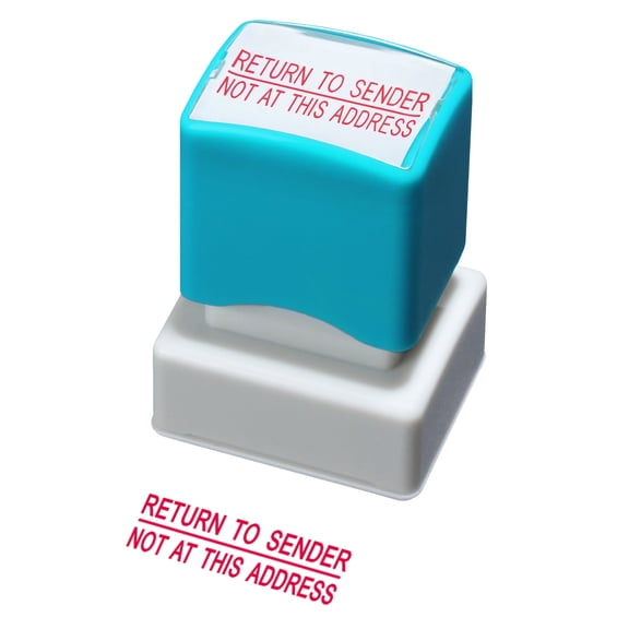 WAFJAMF Return to Sender not at This Address–Information Stamps Self Inking Rubber Stamp Red Ink Message Stamp-Medium