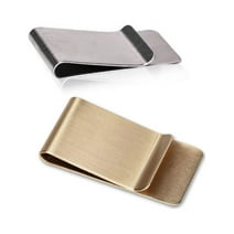 WAFJAMF Wide Men's Slim Money Clip Stainless Steel Credit Business Card Holder Pocket Cash Wallet-2PCS Sliver + Gold