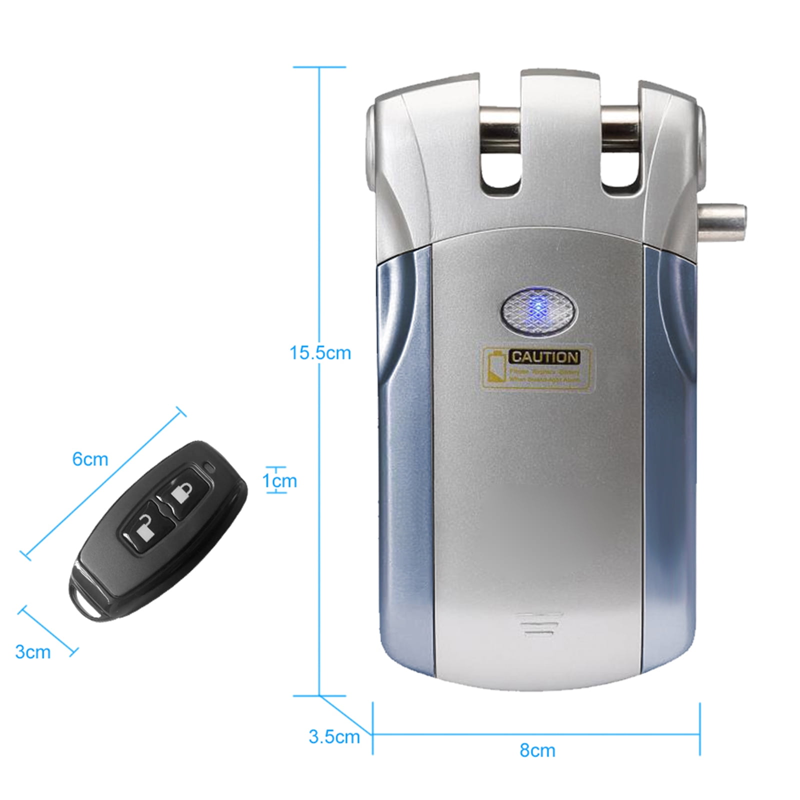 WAFU Smart Lock,Remote Smart Villa Remote Lock Invisible With 4 Remote