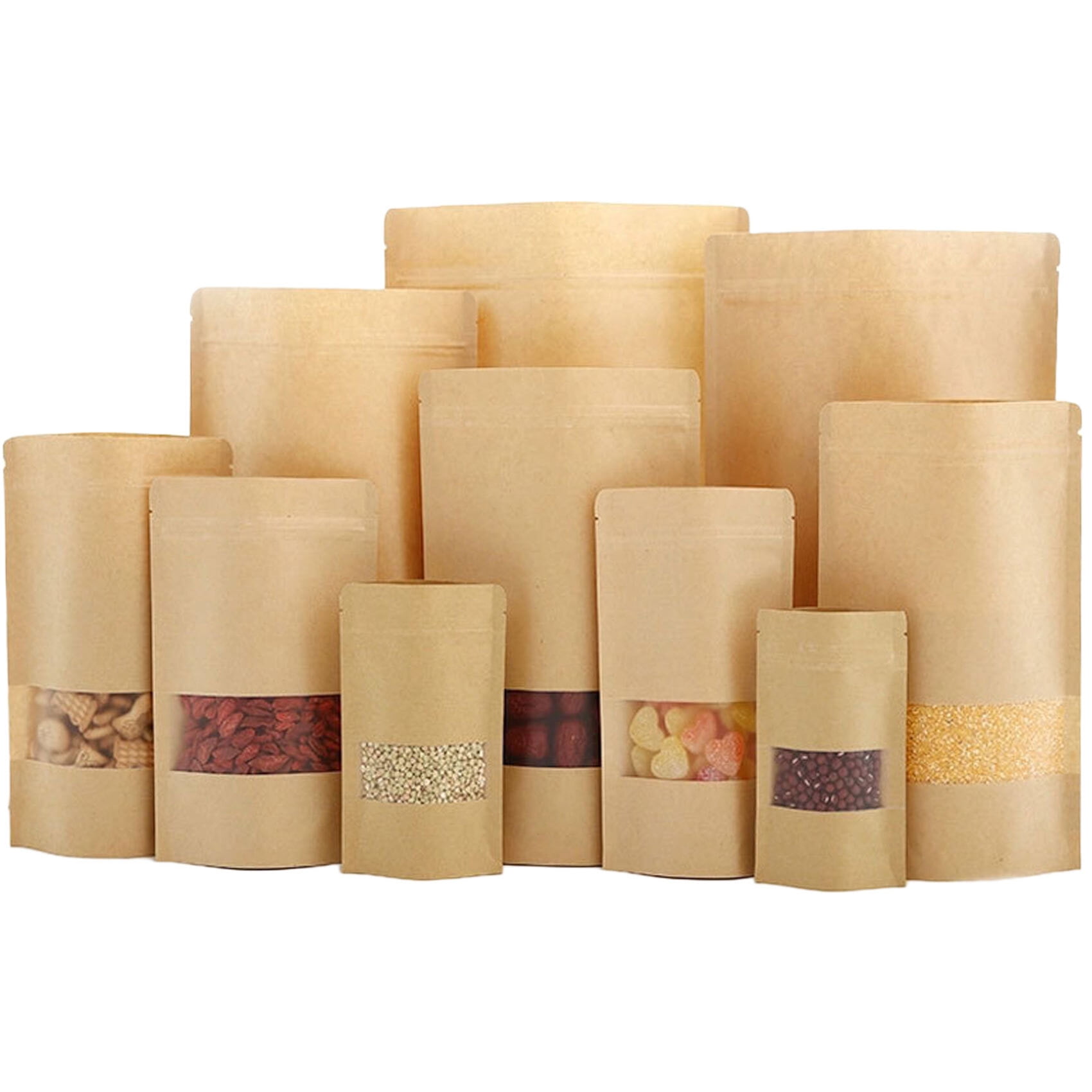 https://i5.walmartimages.com/seo/WAFUNNE-100pcs-Kraft-Bags-with-Window-Stand-Up-Ziplock-Seal-Paper-Bag-Resealable-Large-Small-Food-Storage-Pouch-1oz-3-55-5in_ce7fddc1-5e65-4d25-8769-92febc26634a.d5d422452fe47d5e7eac587375cd866c.jpeg