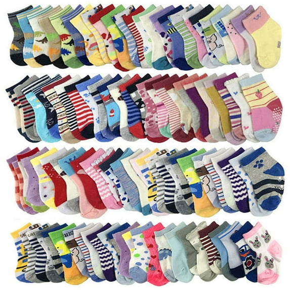 WAFUNNE 20 Pairs Baby Socks Boy Girl Cotton Socks Wholesale for Infant Toddler Kids Children (Pattern at Random) Girl 1-3T